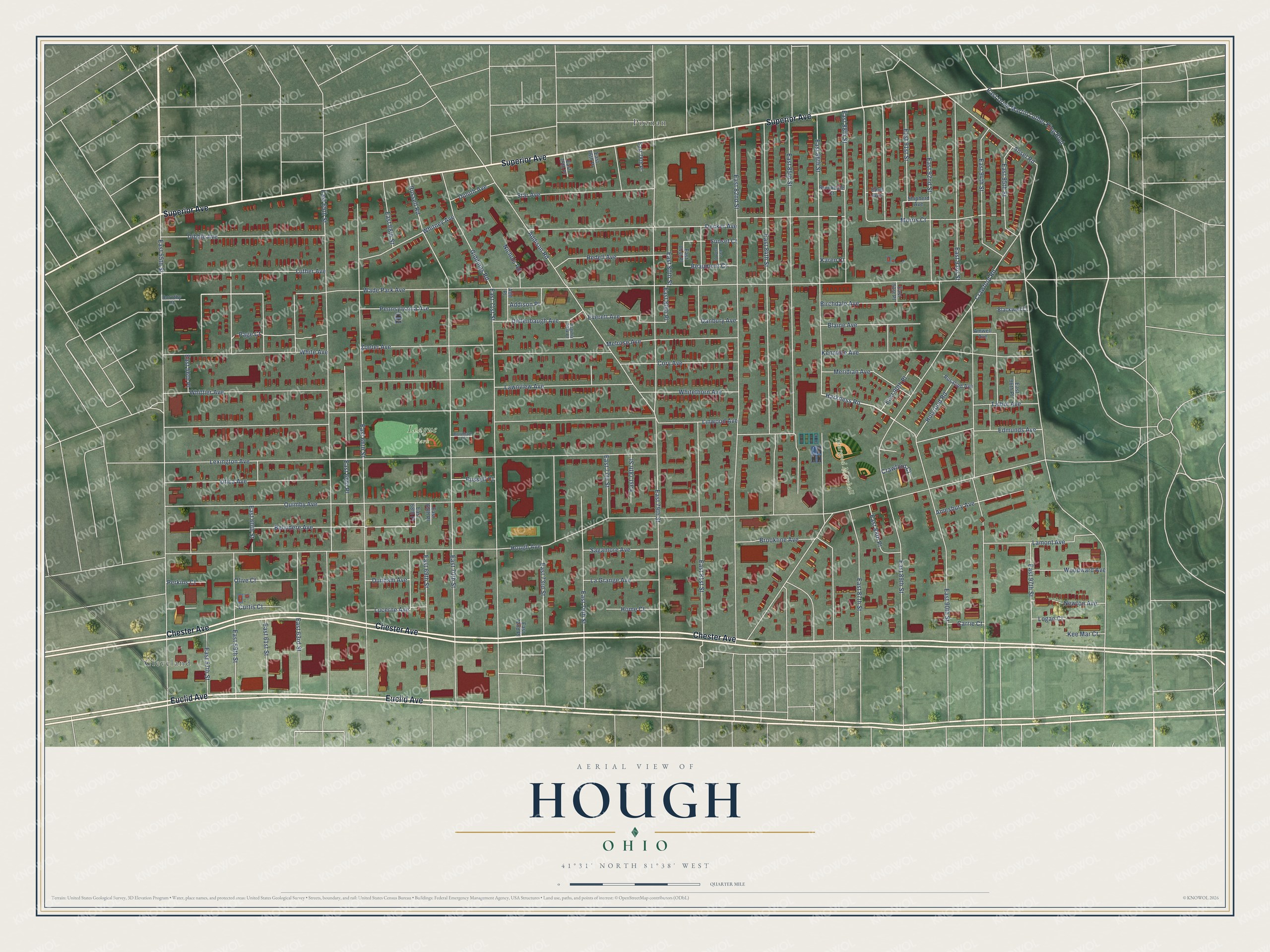 Watermarked full-map preview of Hough, Ohio