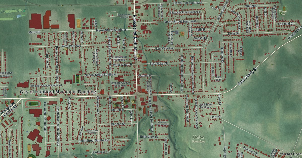 Map of Hubbard, Ohio in 2026