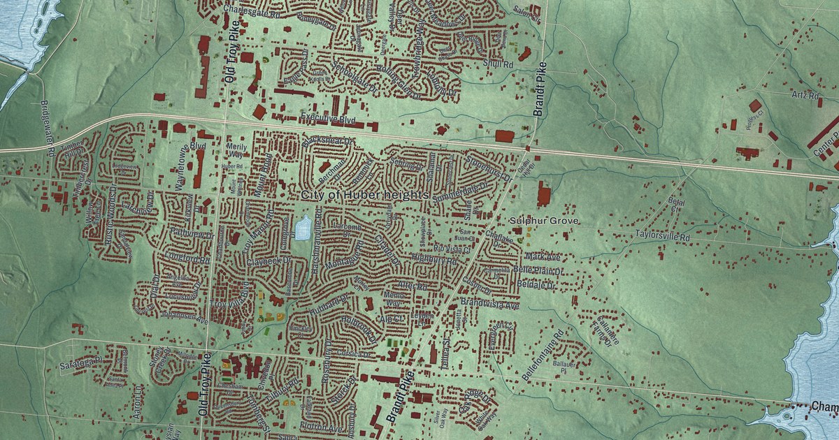 Map of Huber Heights, Ohio in 2026