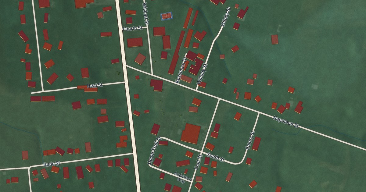 Map of Huntsville, Ohio in 2026