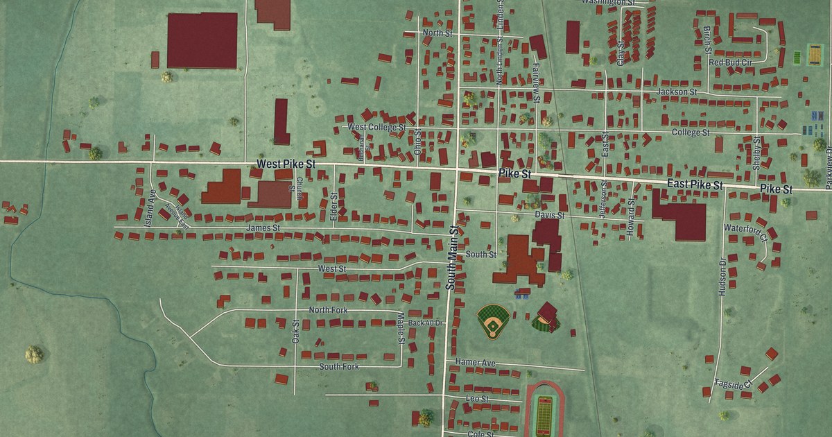 Map of Jackson Center, Ohio in 2026