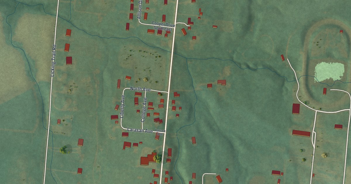 Map of Jacksontown, Ohio in 2026