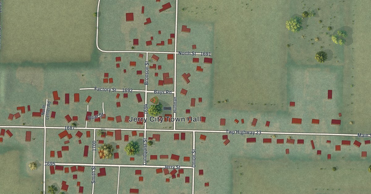 Map of Jerry City, Ohio in 2026