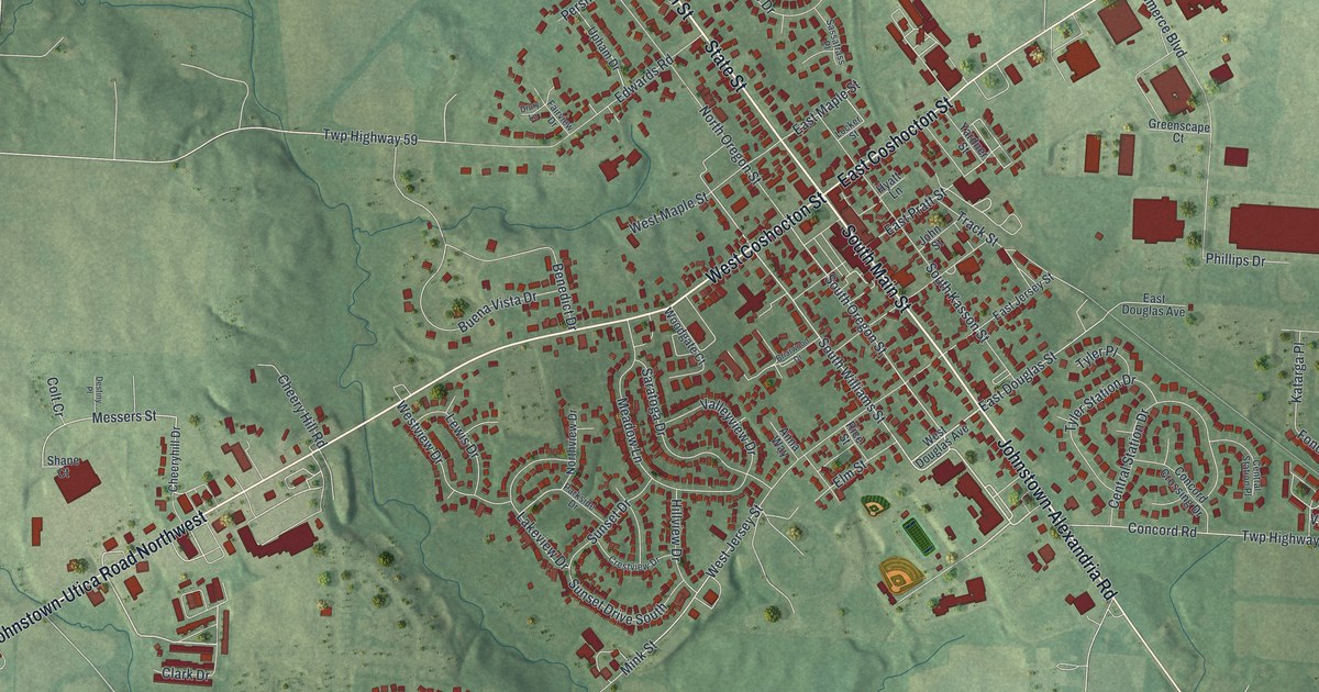 Map of Johnstown, Ohio in 2026