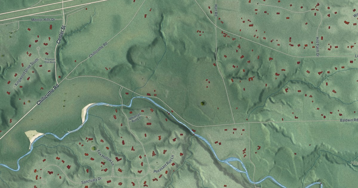 Map of Kirtland Hills, Ohio in 2026