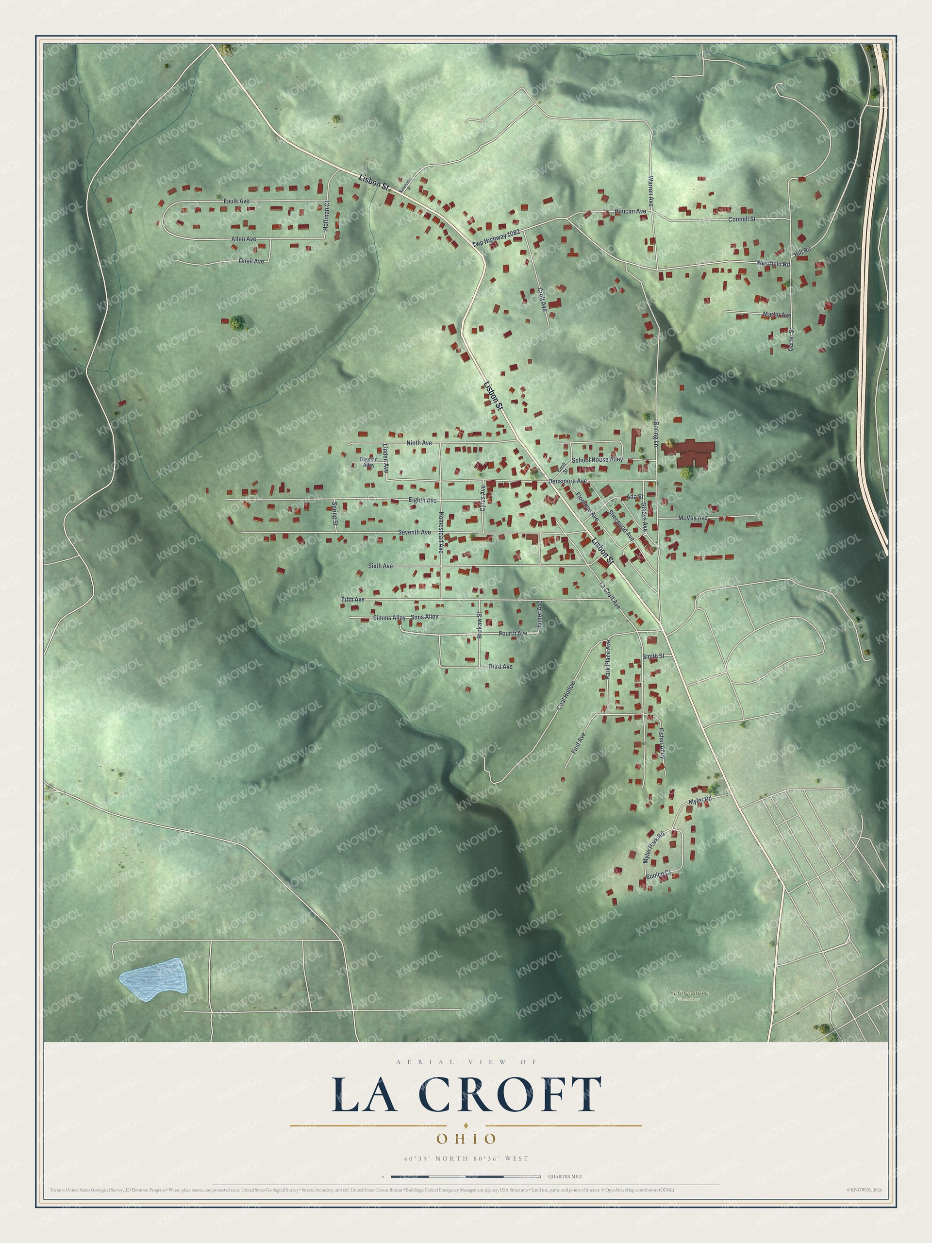 Watermarked full-map preview of La Croft, Ohio
