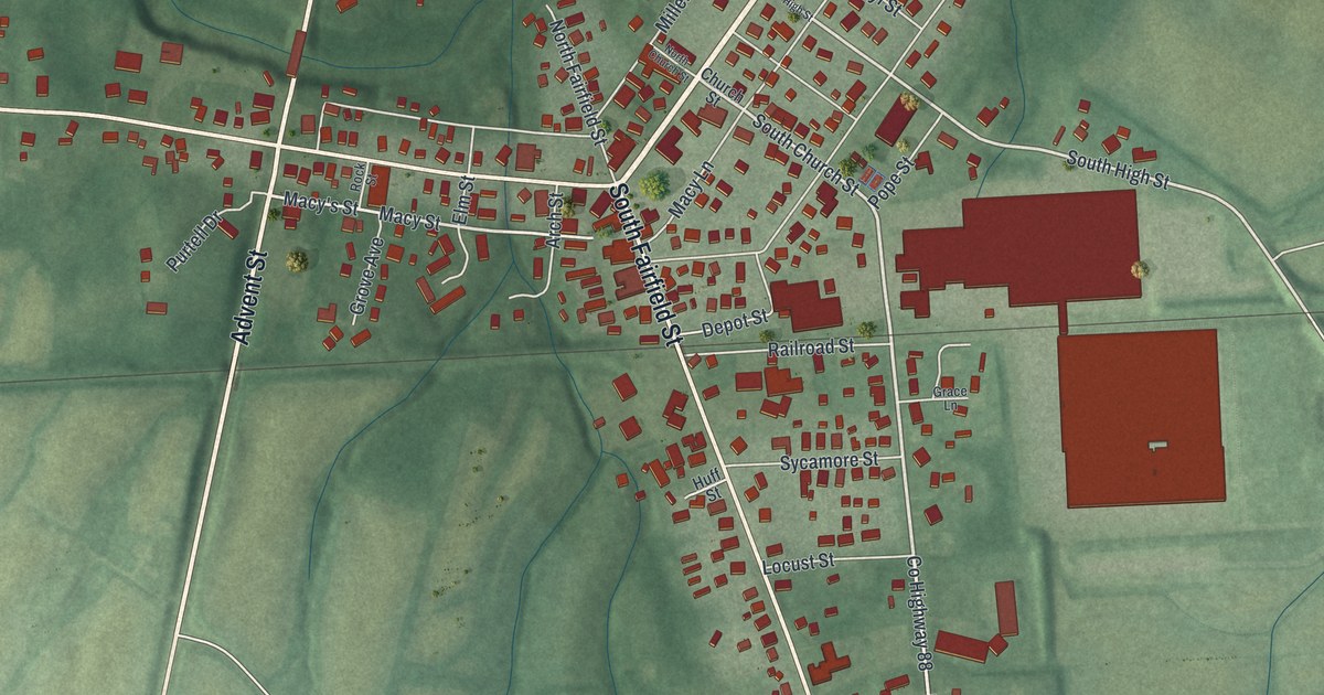 Map of Leesburg, Ohio in 2026