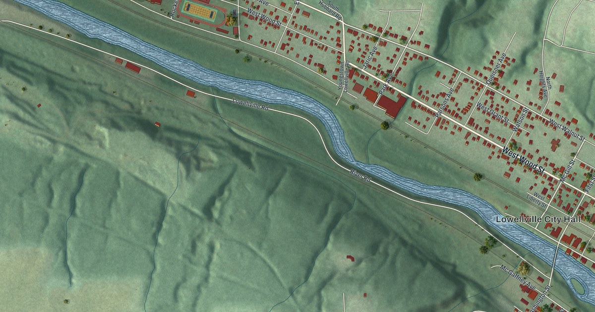Map of Lowellville, Ohio in 2026