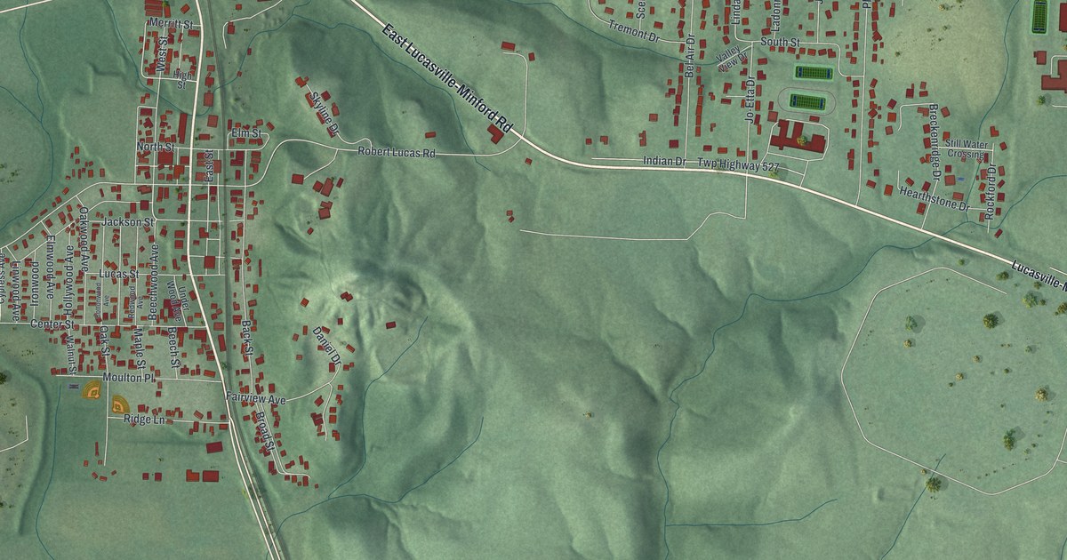 Map of Lucasville, Ohio in 2026