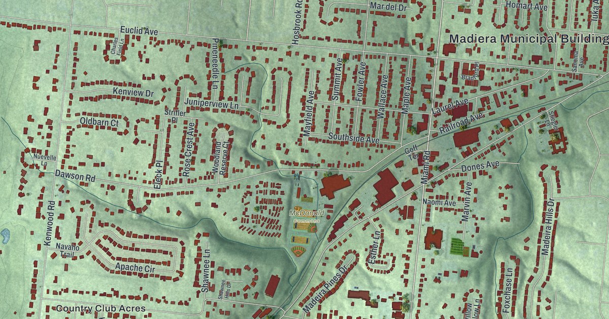 Map of Madeira, Ohio in 2026