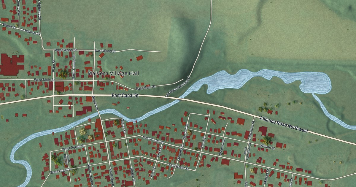 Map of Malvern, Ohio in 2026