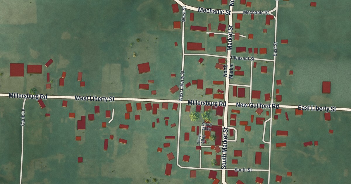 Map of Martinsburg, Ohio in 2026