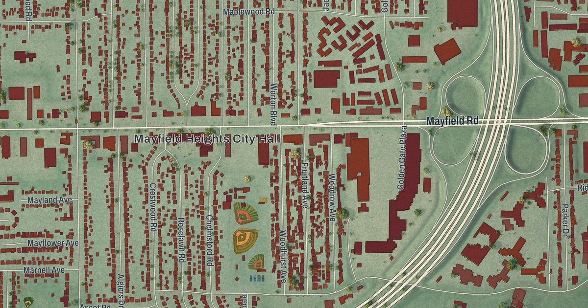 Map of Mayfield Heights, Ohio in 2026