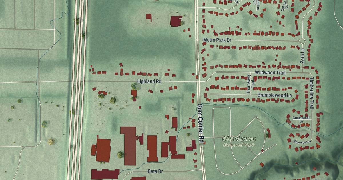 Map of Mayfield, Ohio in 2026