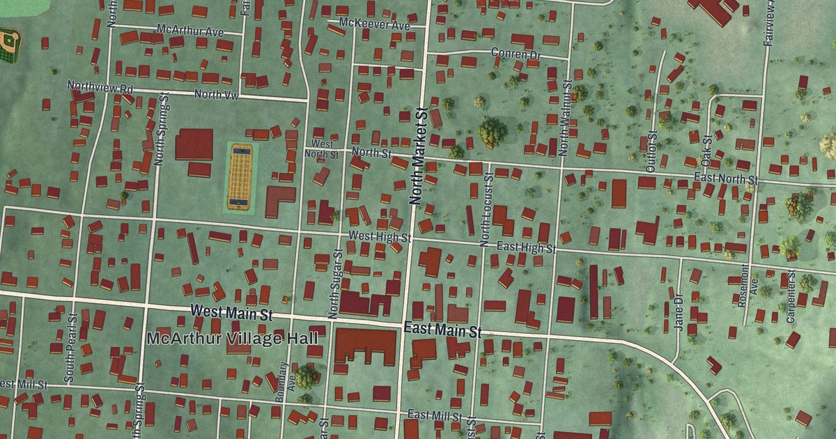 Map of McArthur, Ohio in 2026