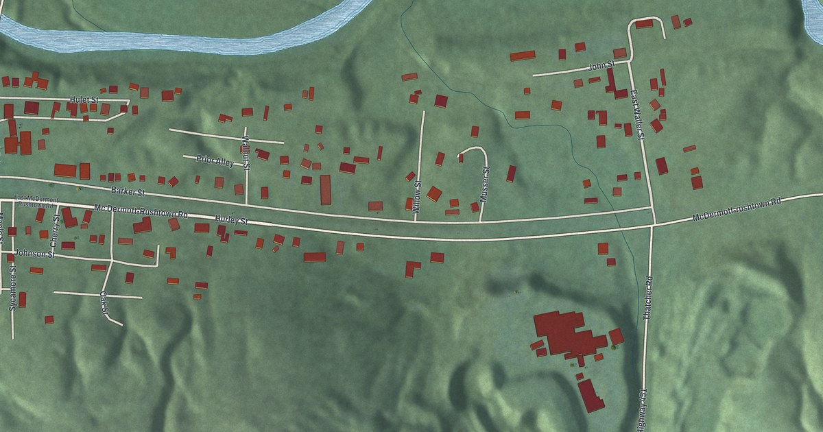 Map of McDermott, Ohio in 2026