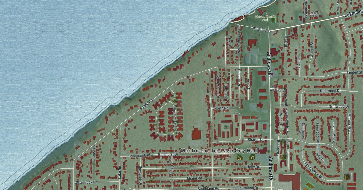 Map of Mentor-on-the-Lake, Ohio in 2026