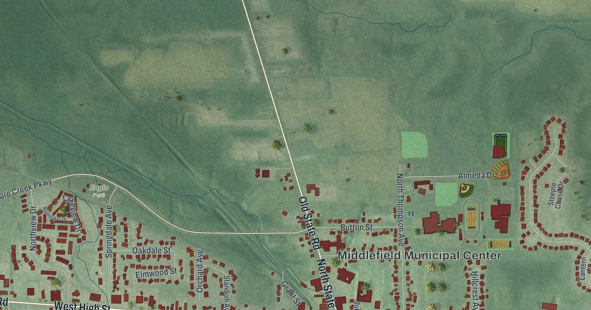 Map of Middlefield, Ohio in 2026