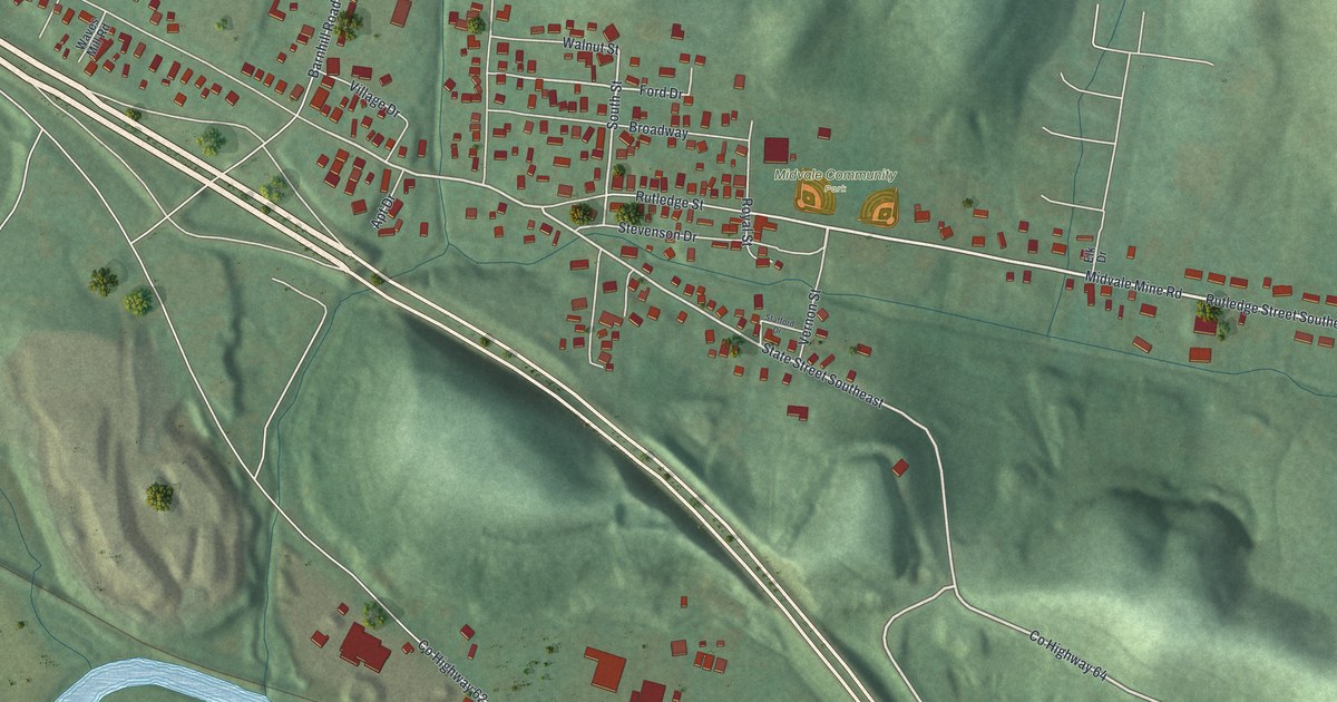 Map of Midvale, Ohio in 2026