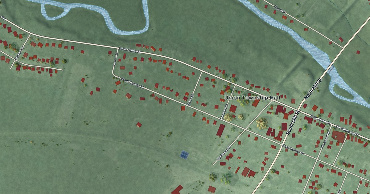 Map of Milford Center, Ohio in 2026
