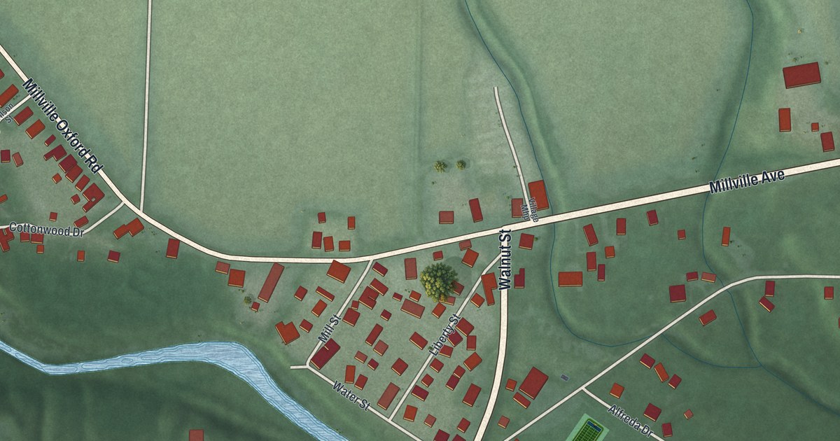 Map of Millville, Ohio in 2026