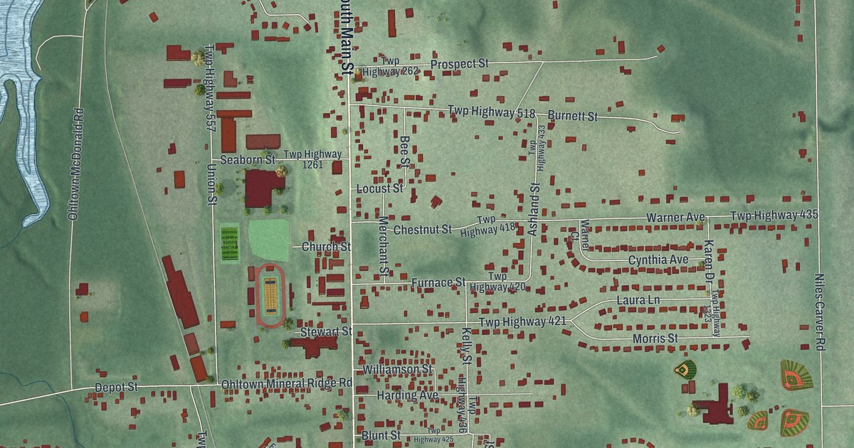 Map of Mineral Ridge, Ohio in 2026