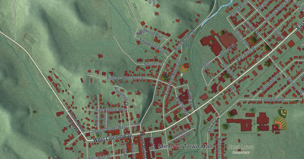 Map of Minerva, Ohio in 2026