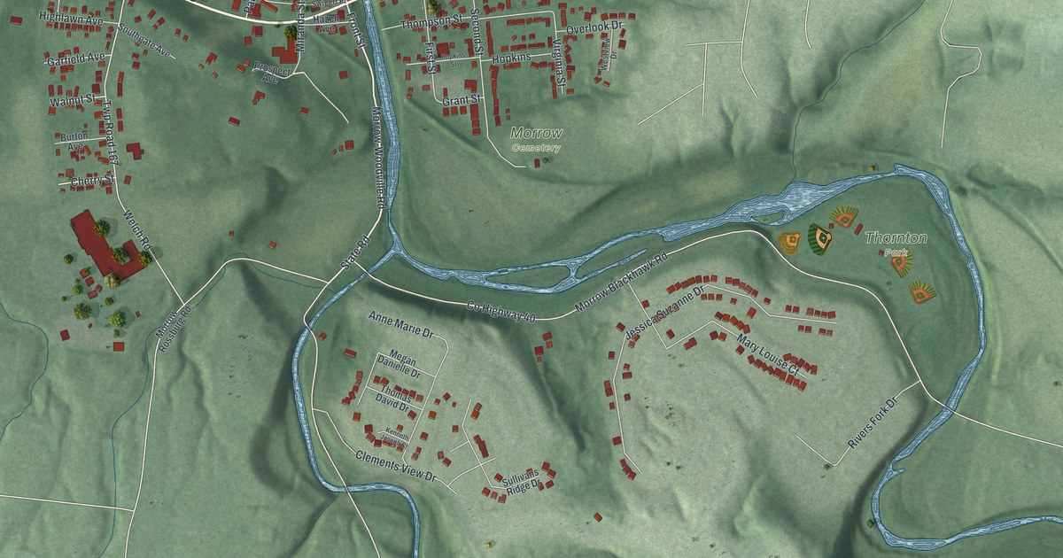 Map of Morrow, Ohio in 2026