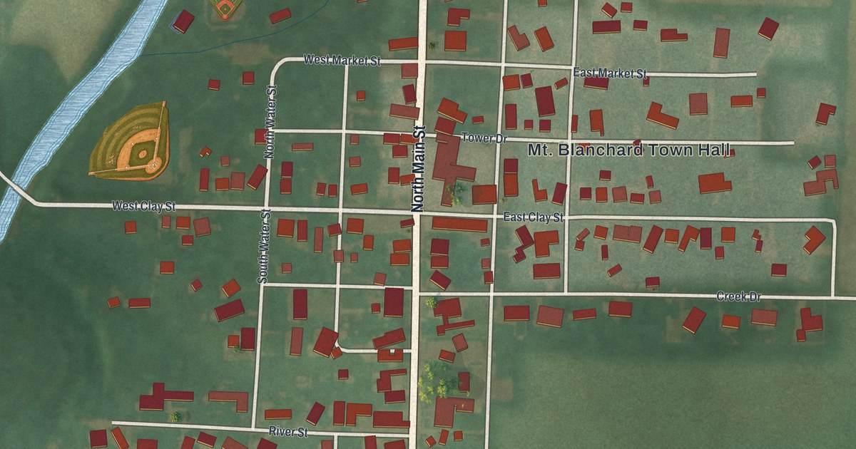 Map of Mount Blanchard, Ohio in 2026