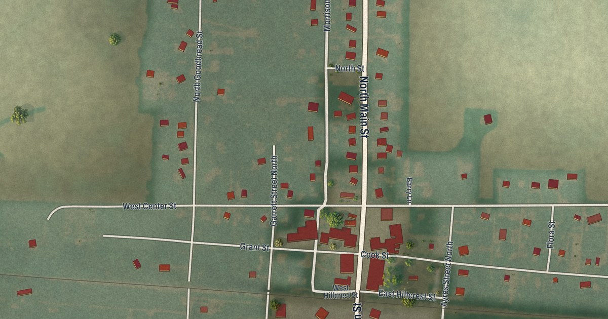 Map of Nevada, Ohio in 2026