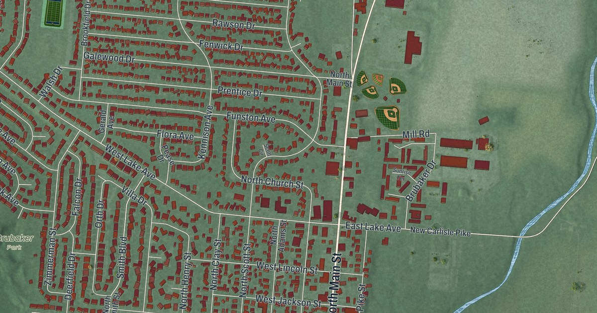 Map of New Carlisle, Ohio in 2026
