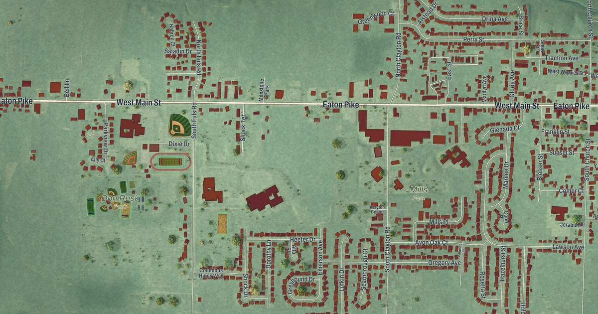 Map of New Lebanon, Ohio in 2026