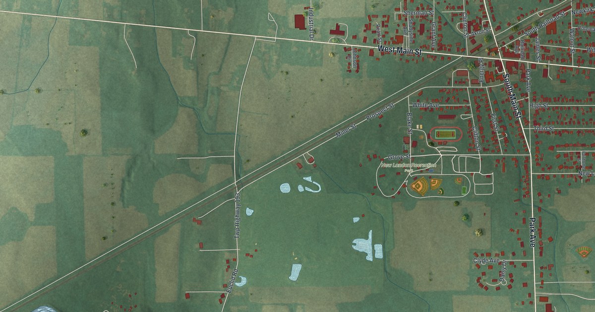 Map of New London, Ohio in 2026
