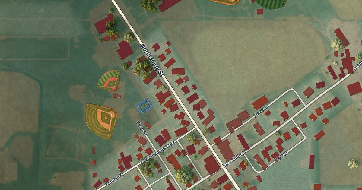 Map of New Riegel, Ohio in 2026