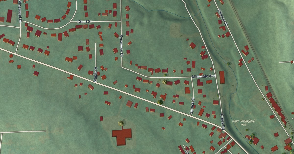 Map of New Waterford, Ohio in 2026