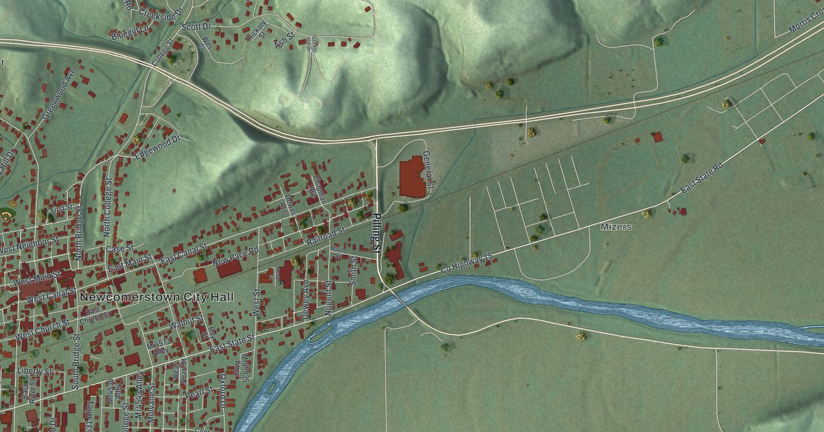 Map of Newcomerstown, Ohio in 2026