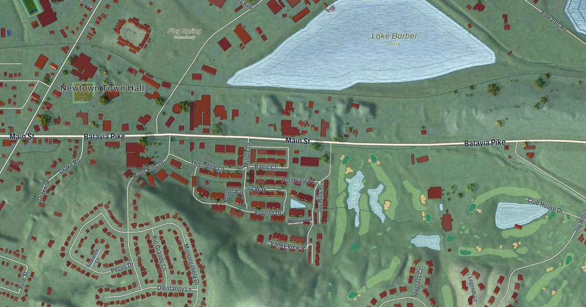 Map of Newtown, Ohio in 2026
