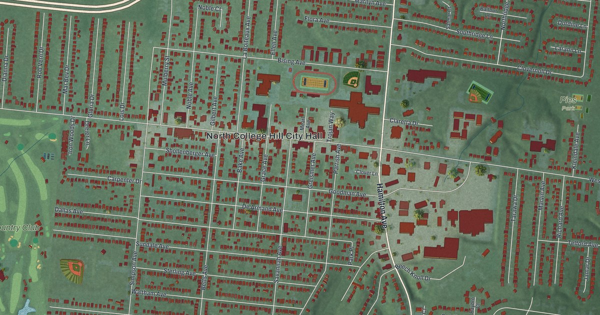 Map of North College Hill, Ohio in 2026