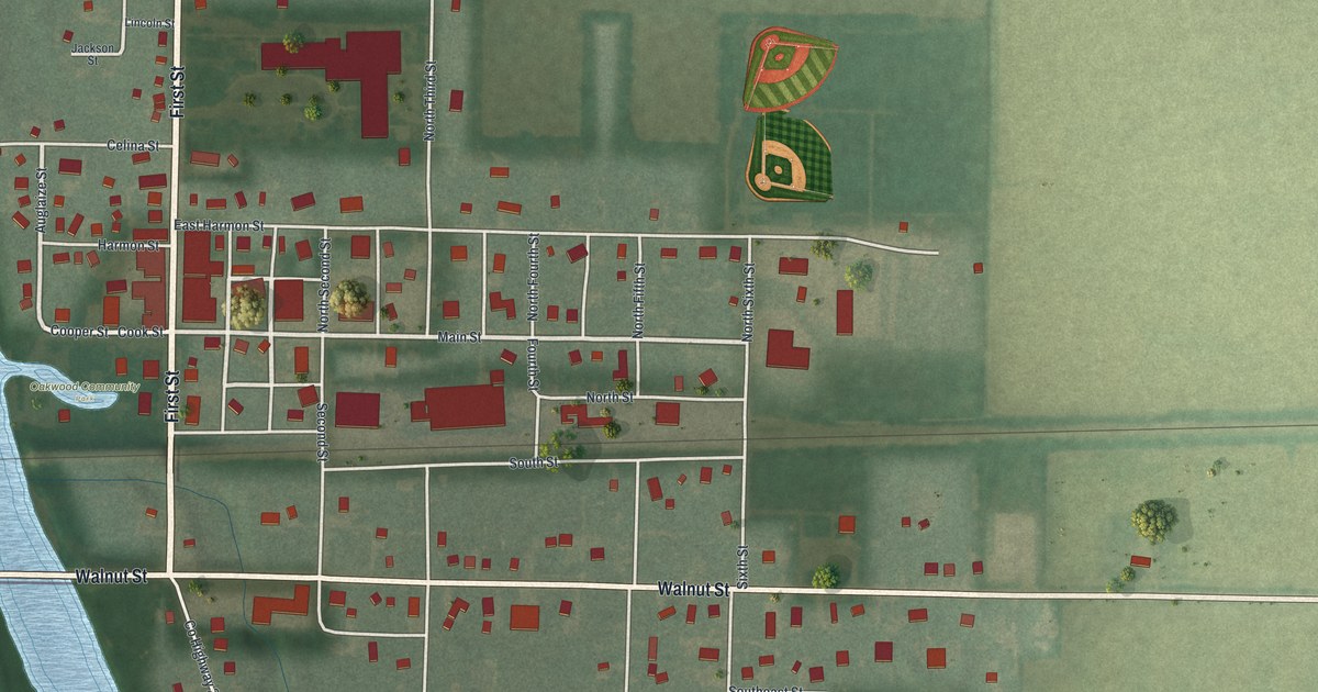 Map of Oakwood, Paulding County, Ohio in 2026