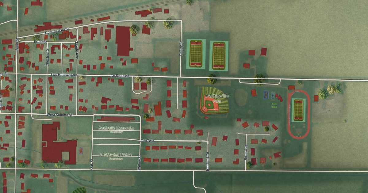 Map of Pettisville, Ohio in 2026