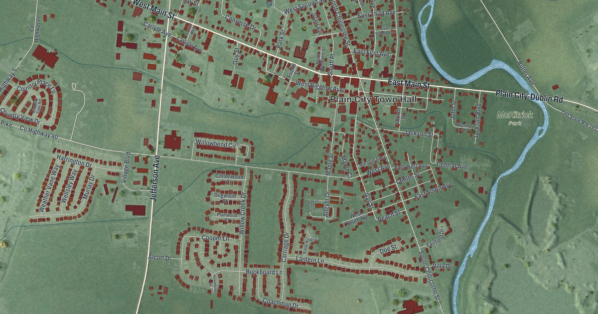 Map of Plain City, Ohio in 2026