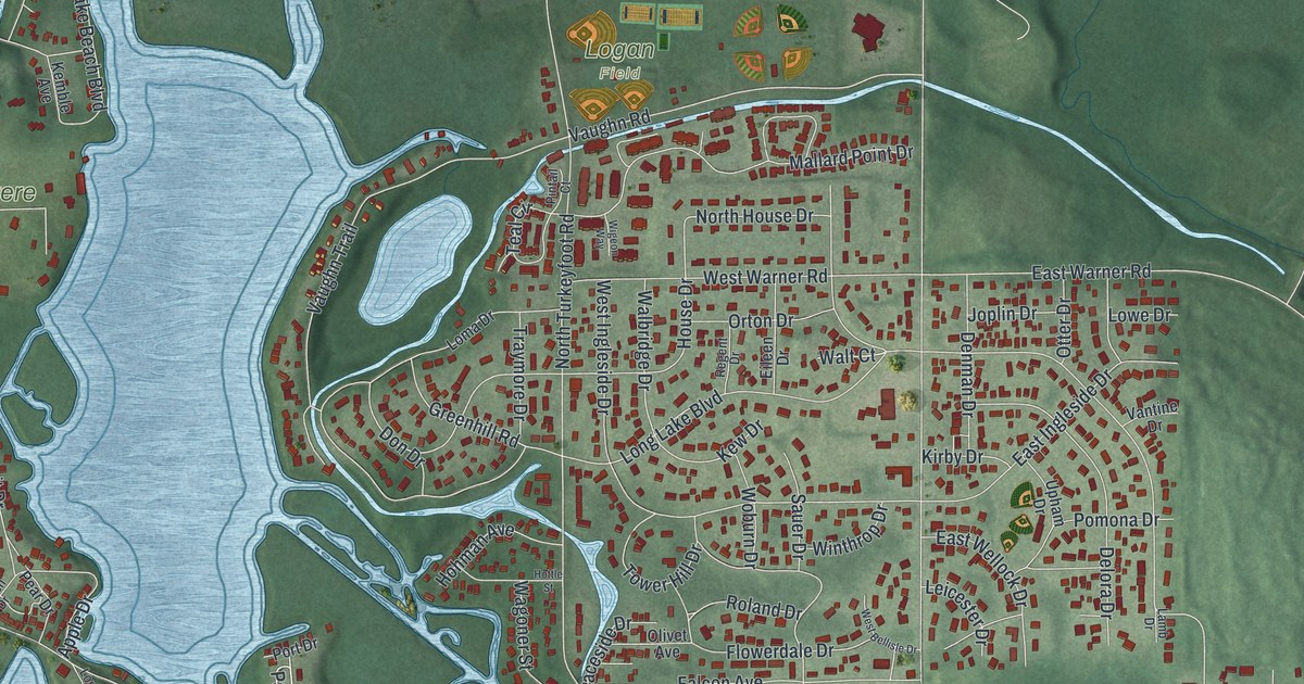 Map of Portage Lakes, Ohio in 2026