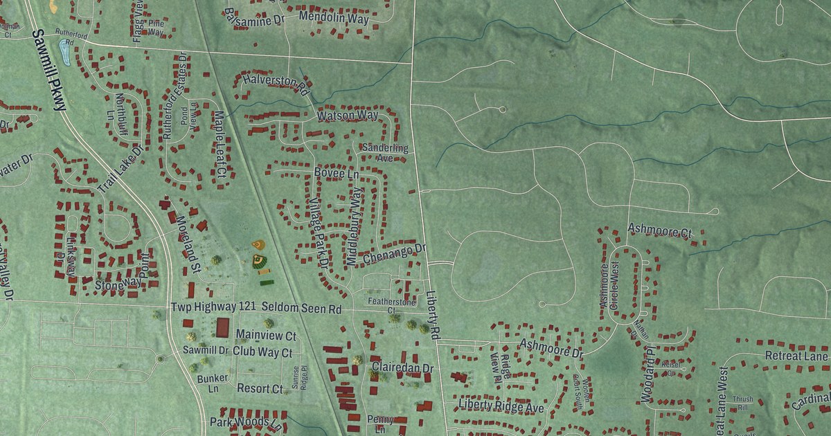 Map of Powell, Ohio in 2026