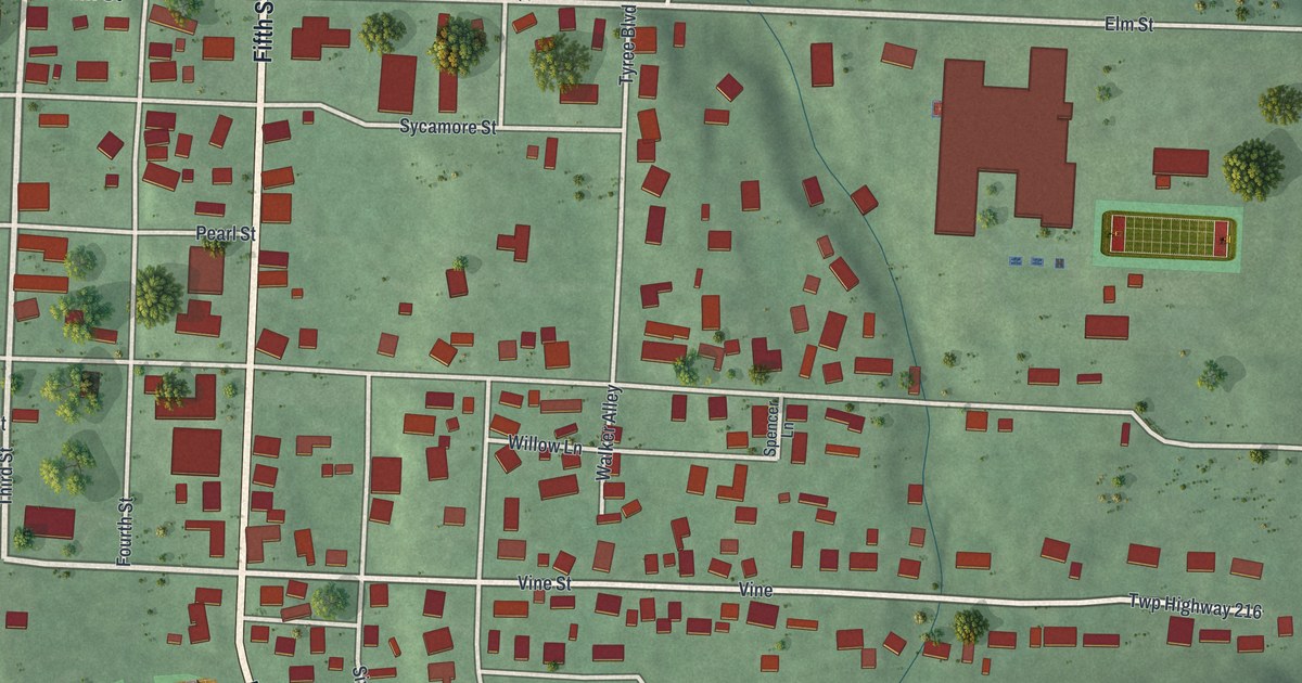 Map of Racine, Ohio in 2026