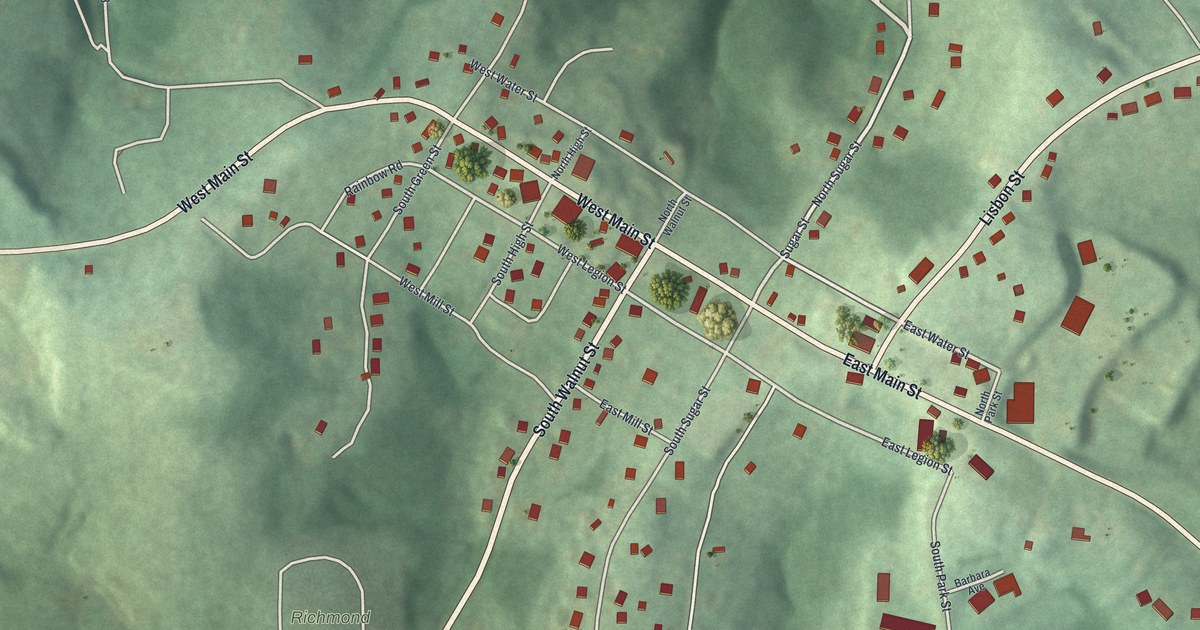 Map of Richmond, Ohio in 2026