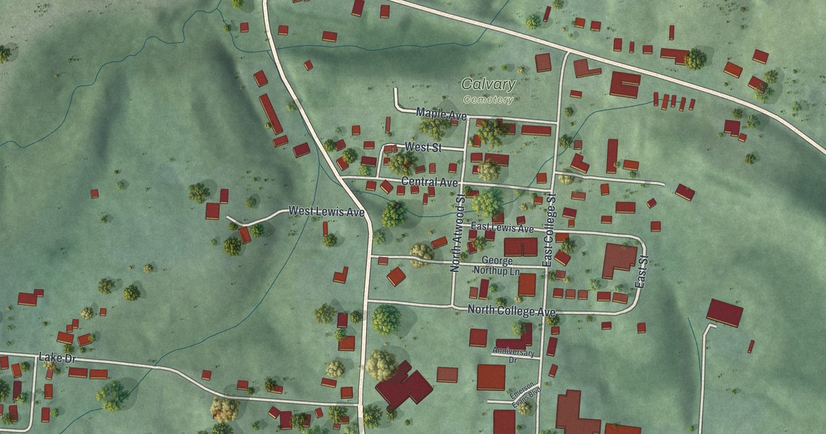 Map of Rio Grande, Ohio in 2026