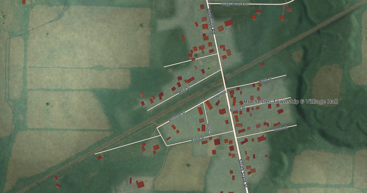 Map of Rochester, Ohio in 2026