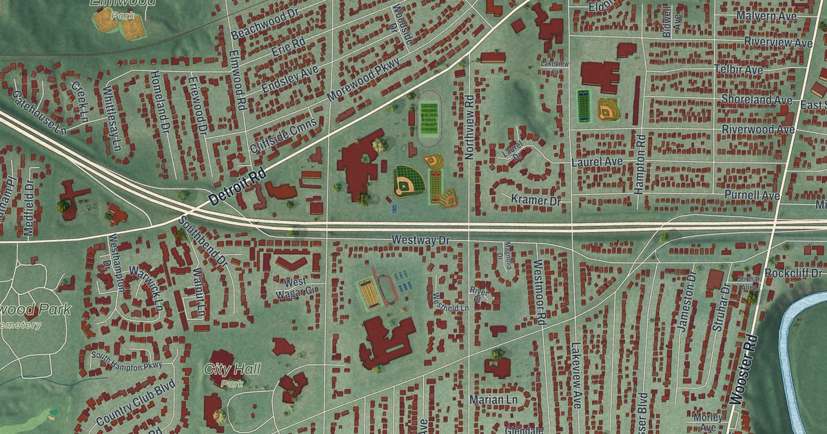 Map of Rocky River, Ohio in 2026