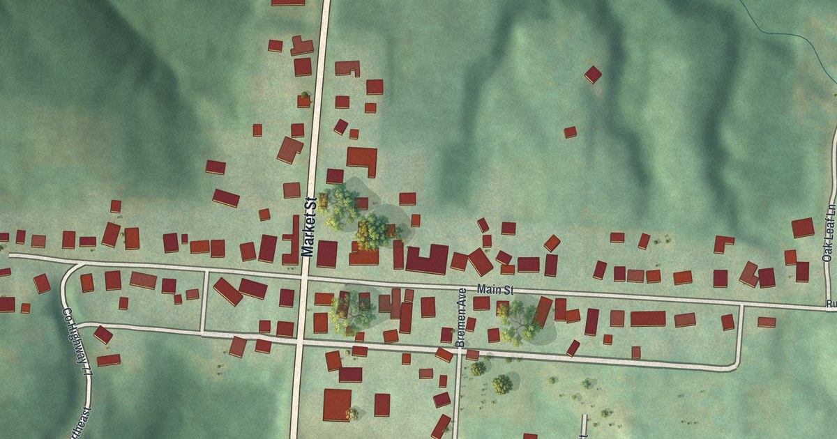 Map of Rushville, Ohio in 2026