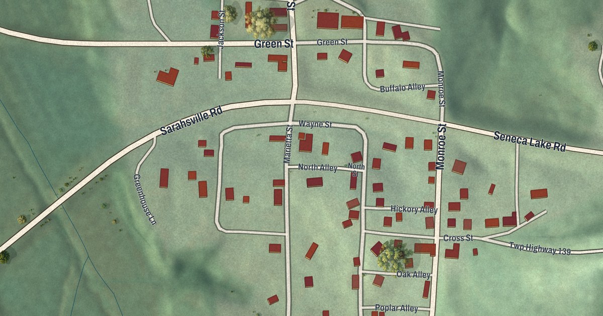 Map of Sarahsville, Ohio in 2026